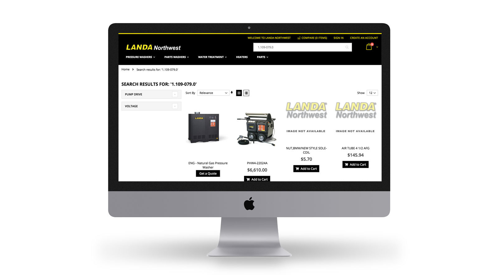 Landa Northwest Magento e-commerce product link from catalog