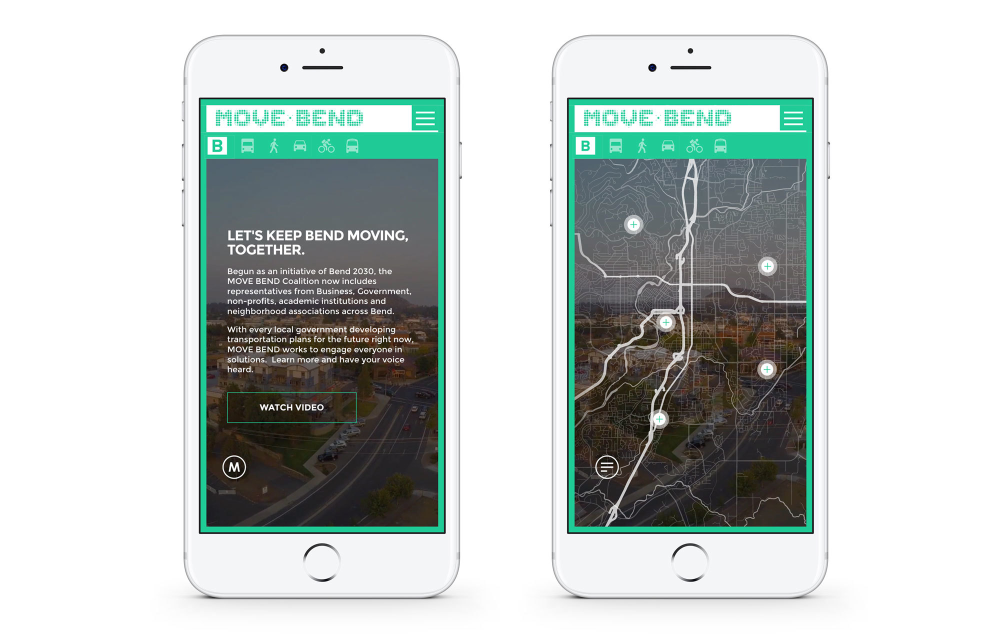 Move Bend responsive mobile homepage toggle