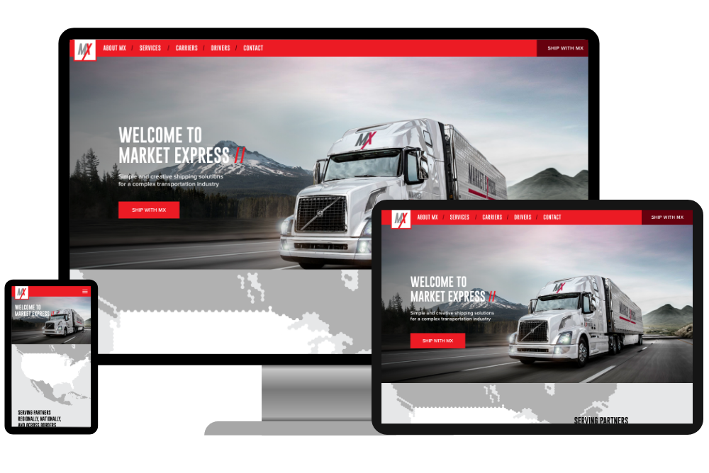 Market Express - Responsive web development and design for the trucking industry