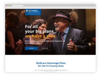 Providence Health and Services - Medicare enrollment website zipcode homepage